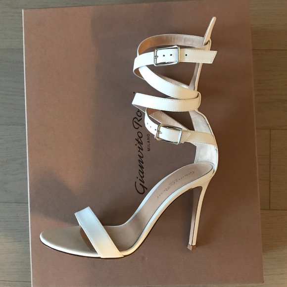 Gianvito Rossi Leather Ankle Wrap Aleris Sandals - Picture 1 of 6